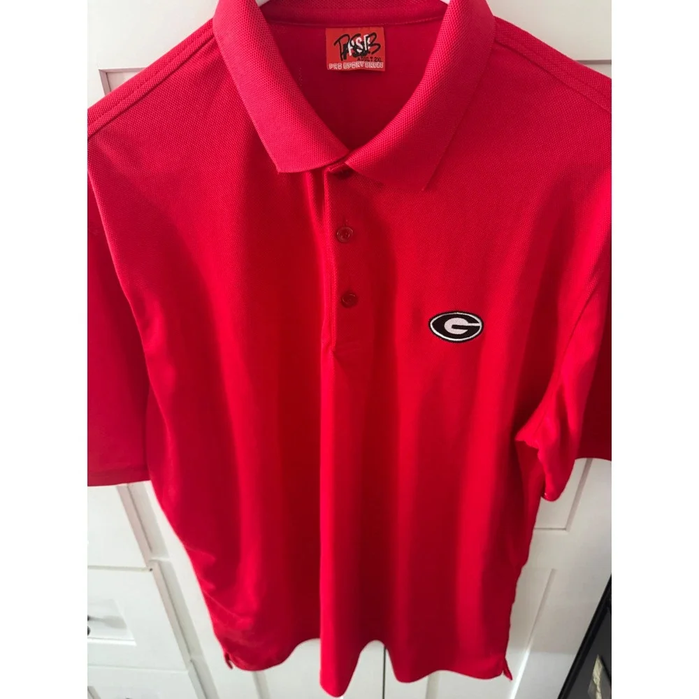 The Sport Brand Georgia Bulldogs UGA Polo Shirt Mens 2XL Red Short Sleeve Logo